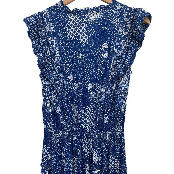 Poupette St Barth Paulina Midi Dress Blue Size S - Picture 11 of 13